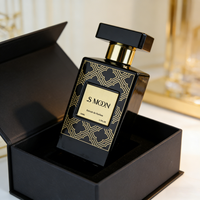 Vente en gros d'usine : Flacons de parfum tendance en verre transparent noir floqué, 30ML 50ML, flacons carrés vides avec boîte cadeau, OEM ODM