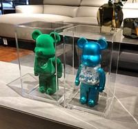 Boîte d'exposition de jouets en acrylique, pièces, ourson en brique, présentoir de blocs de construction, housse de rangement transparente et anti-poussière