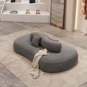 Sofá Cama Curvo de Tela de Doble Cara, Suave como una Nube, Lujoso y Moderno, Reclinable de Tres Plazas para <span class=keywords><strong>Apartamentos</strong></span>, Hogares y Uso Comercial - Product Image 3