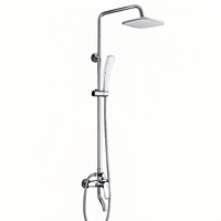 Système de douche thermostatique de luxe en laiton chromé à poignée unique 3-en-1 multifonction avec jets pluie et massage pour hôtel/maison