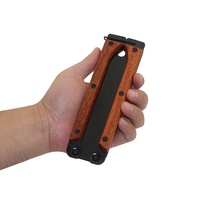 Scie papillon pliante double face avec manche en bois pour camping en plein air