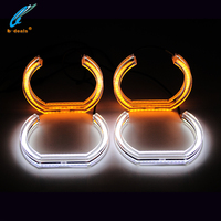 Feux de jour LED style DTM M4, anneaux lumineux pour voiture, acrylique en forme de U, blanc et jaune avec clignotants pour BMW E36 E46 E90 E92 F30 E60 E71