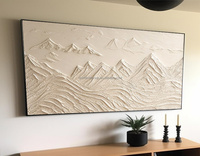 Nordique Wabi Sabi fait à la main encadré abstrait brun blanc printemps paysage marin toile Art 3D Texture peinture pour décoration murale