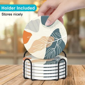 Custom logo <strong>Coasters</strong> With Cork Base Absorbent <strong>Coasters</strong> With Holder Set Stone Ceramics <strong>Coasters</strong> <strong>for</strong> <strong>Drinks</strong> Customized Printed - Product Image 6