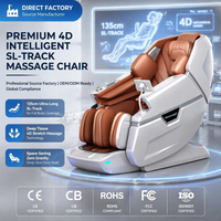 Fauteuil de massage de luxe 4D Shiatsu à gravité zéro, avec rail SL, airbag, rouleau pour les pieds et pétrissage, inclinable L66
