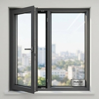 Fenêtre en aluminium HUACAI, design moderne, système de cadre encastré 1,8 mm