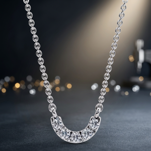 Pendentif diamant design moderne, bijoux fins de luxe, collier élégant pour mariée, cadeau pour femme - Product Image 1