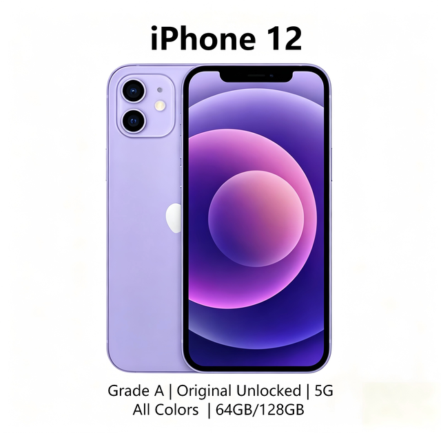 Original Used iPhone 12 5G 64GB/128GB Worldwide Unlocked Excellent Condition Wholesale