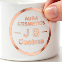 Autocollant personnalisé en feuille d'or, étiquette UV DTF, autocollant auto-adhésif, étanche, étiquette métallique pour l'emballage de flacons de cosmétiques et de parfums, logo