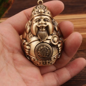 Pendentif en laiton God of Wealth, breloque à thème avec visage souriant, pour décoration intérieure et cadeau - Product Image 1