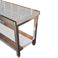 Table de travail commerciale à pieds carrés pour la préparation des aliments, en acier inoxydable 304 201, pour restaurant