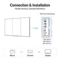 Televisi LCD LED 4K UHD 75 Inci dengan Bezel Kaca Temper 0,65MM Empat Sisi yang Sama, Sistem Splicing, Smart TV Multi-layar, Video Wall