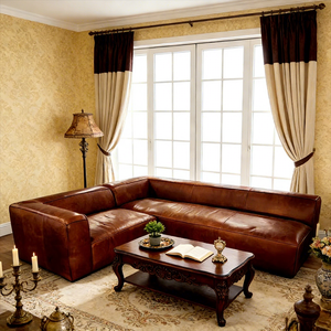 Sofá seccional personalizado de cuero vintage en forma de L con chaise lounge en la mano derecha e izquierda, sofá esquinero de cuero marrón antiguo - Product Image 4