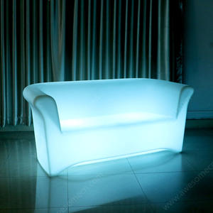 Set di Mobili da <span class=keywords><strong>Esterno</strong></span> Moderno in Plastica Impermeabile con LED, Divano e Tavolo per 4 Persone - Product Image 3