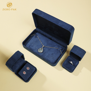 Zebo tùy chỉnh hộp màu hồng màu xanh đen thiết lập cho Nhung Vòng Bangle Mặt Dây Chuyền Vòng đeo tay Bông tai Quà Tặng Bao bì hộp đồ trang sức - Product Image 2