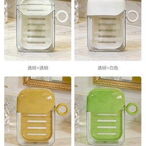 Portable Soap Box Travel <b>Mini</b> Soap Dish With Lid Transparent Draining Rectangular <b>PC</b> Material Standard Size - Product Image 3