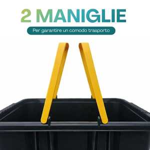 Boîte à outils noire 10 litres avec couvercle et compartiments, boîte de rangement en plastique rigide pour outils et équipements - Product Image 4