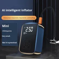 Astree Pompe à air portable pour voiture 12V en plastique, mini pompe à air automatique, écran LED LCD numérique, gonfleur de pneus à double cylindre sans fil