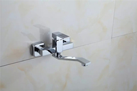 Combo robinet et robinet d'eau de qualité supérieure pour les éviers de salle de bain, en laiton Durable et finition chromée