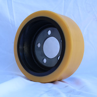Roue industrielle robuste en PU avec moyeu en acier, pneu en polyuréthane non marquant avec logo personnalisé pour chariot élévateur à palettes, chariot élévateur à fourches, AGV
