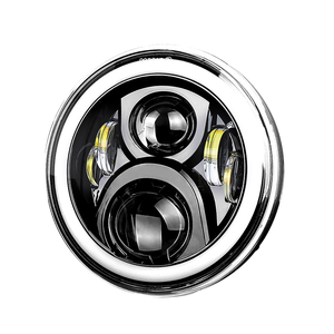 Faro LED Redondo de 7 Pulgadas, Luz Alta y Baja, 120W, 12v, Nuevo Anillo Halo, Ojo de Ángel Ámbar para Touring Electra Street Glide Yamaha - Product Image 1