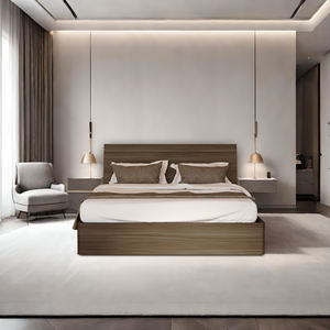 Lit double avec rangement modèle Colorado en noyer oxydé - Product Image 1