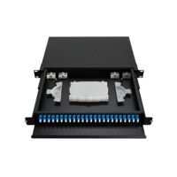 Kotak Terminal Serat Optik ODF FOPP Tipe Geser 19 Inci untuk Rak, Panel Patch 48 Port