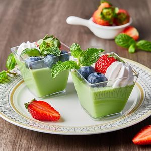 MingYu Fabricante Cuadrado Yogur Fruta Ratón Postre Tazas Material PS con Inserto y Tapas - Product Image 5