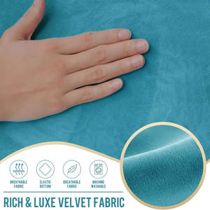 طقم كرسي بذراعين مكون من 7 قطع مع <span class=keywords><strong>3</strong></span> مسند ظهر <span class=keywords><strong>3</strong></span> أريكة مخملية مطاطية قماش مضاد للانزلاق ميزات مرنة قابلة للغسل - Product Image 4