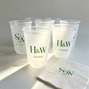 Gobelets en plastique réutilisables 12oz Thème Bord de Mer pour Fêtes, Prêts à l'emploi, Écologiques pour Enterrements de Vie de Garçon, Douches Nuptiales, Mariages - Product Image 1