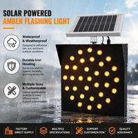 Balise d'avertissement solaire personnalisable jaune avec boîtier en fer durable pour le contrôle du trafic extérieur et la sécurité routière aux intersections
