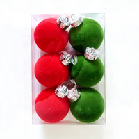 Ensemble de décorations de Noël modernes et minimalistes en plastique floqué, peintes au fil de soie, pour 2026 – Boules de Noël pour l'arbre
