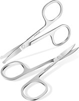 Mini ciseaux à pointe ronde incurvée en acier inoxydable, ciseaux de précision pour sourcils, poils du nez, barbe, cils