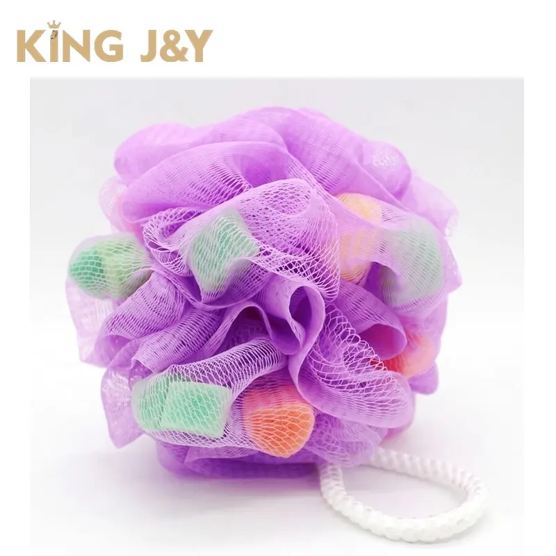 New Soft Skin Care Cheap Body Scrubber Ball Exfoliating Shower Loofah Mesh Pouf Bath Sponge