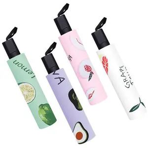 방풍 UV 보호 사용자 정의 로고 Parapluie 귀여운 미니 포켓 크기 3 접는 접이식 캡슐 우산 비
