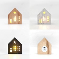Lumière LED décorative de Noël USUN de style nordique en forme de maison en bois, écologique, durable et multicolore