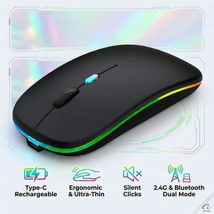 Slim Led Matte Black Rechargeable Silent <b>Mouse</b> <b>Computer</b> <b>Mouse</b> Wireless <b>Mouse</b> <b>for</b> Pc macbook - Product Image 1
