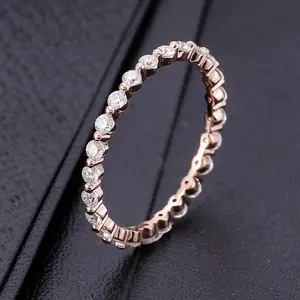 Provence fine jewelry rings round shape moissanite ring synthetic stone wedding eternity band for women