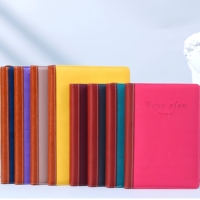 Organisateur/Agenda en cuir PU texturé gaufré multicolore avec fermeture magnétique à bande élastique, 128 feuilles, 80 g/m², ligné, pour bureau et affaires