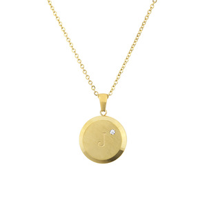 Collana di moda femminile in acciaio inossidabile A-Z iniziale <span class=keywords><strong>con</strong></span> zircone <span class=keywords><strong>nome</strong></span> iniziale girocollo per matrimoni e regali - Product Image 4