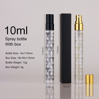 Flacon d'échantillon de parfum SUMEEAR avec bouchon pulvérisateur 10 ml en verre rechargeable, design personnalisé, boîte d'emballage avec logo