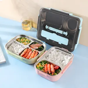 Fiambrera de Metal desechable con bolsa de almacenamiento, para llevar Sushi, para reciclaje