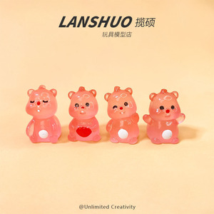 ตุ๊กตาหมูการ์ตูน Lanshuo เรซิ่นเรืองแสง DIY อุปกรณ์ตกแต่งเครื่องประดับ พวงกุญแจ จี้ วัสดุตกแต่ง ฤดูร้อน 2022 - Product Image 4