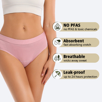 Culotte menstruelle pour femmes, 4 couches, en bambou, respirante, antibactérienne, lavable, culotte menstruelle de type bikini