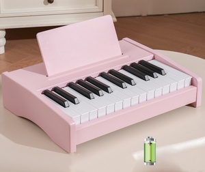 Wooden Portable 25 <b>Keys</b> Electronic Piano Keyboard Rechargeable for Kids, Musical Instrument for Children Playing - Product Image 3