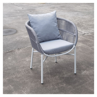 Chaise de jardin en rotin avec coussins Prix d'usine Patio Restaurant Dining Waterproof Rope Chairs Mobilier d'extérieur