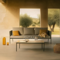 Ensemble de canapés d'extérieur modernes en aluminium avec coussins, meubles de patio imperméables pour jardin ou balcon