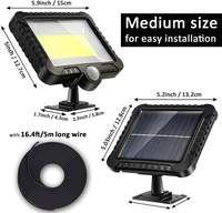 Applique murale de jardin 100 Led Cob panneau solaire extérieur alimentation cour Ip65 étanche capteur de mouvement Pir applique murale solaire