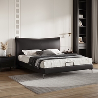 Offre Spéciale de meubles modernes de luxe pour chambre à coucher King Size Lit en cuir minimaliste de qualité avec cadre en bois massif pour usage domestique