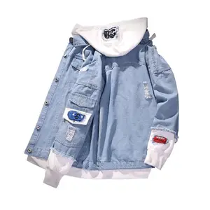 Áo Khoác Ngoài Dài Tay Cho Trẻ Em Áo Hoodie Vải Denim Cotton Áo Khoác Jean Cho Bé Trai Áo Khoác Trẻ Em Quần Jean Áo Khoác Denim Cho Trẻ Em Bé Trai